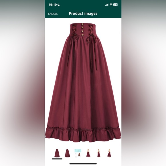 Scarlet Darkness Victorian skirt - Picture 5 of 6